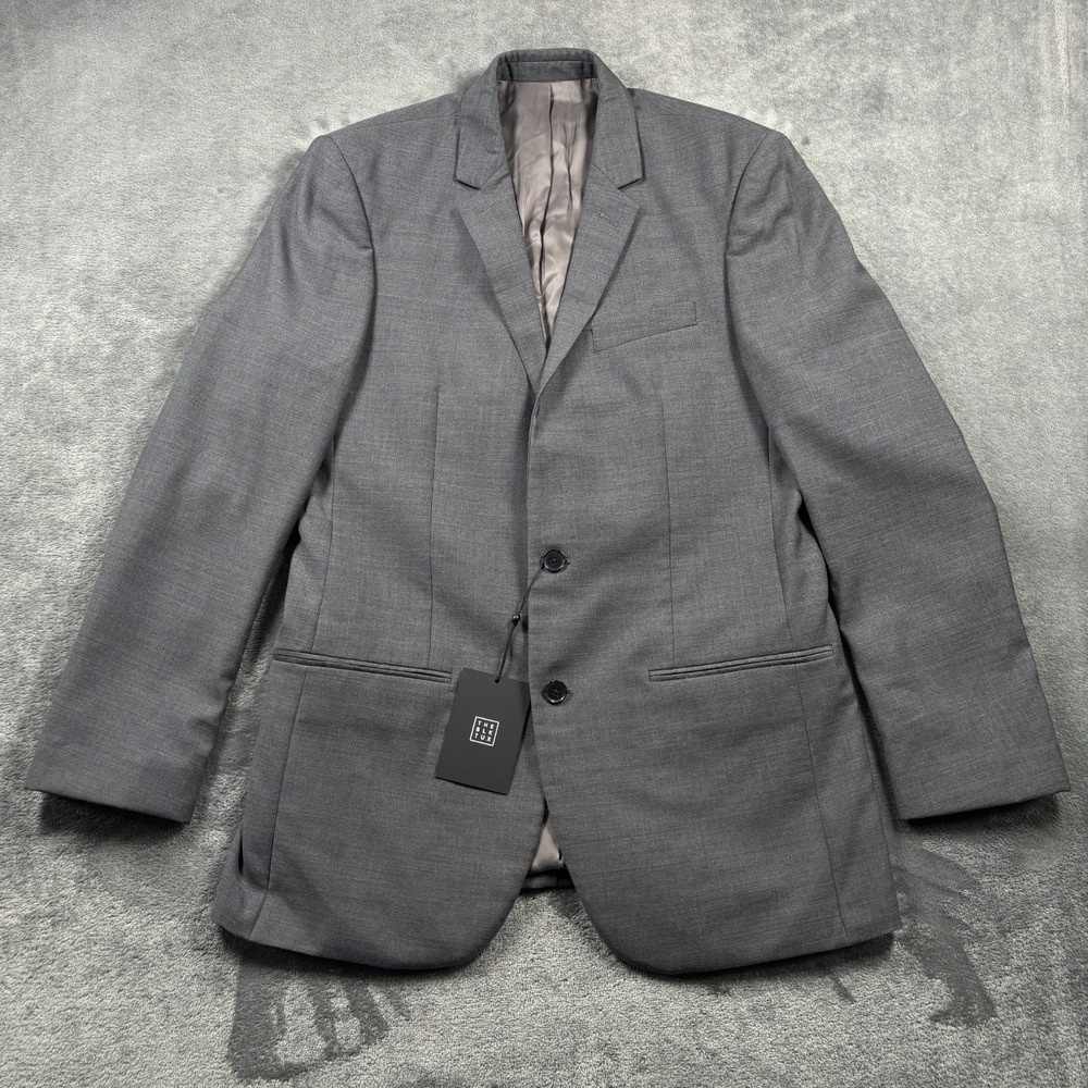 The Black Tux Blazer Mens 40R Gray 100% Merino Wool Tollegno 1900 NEW Formal
